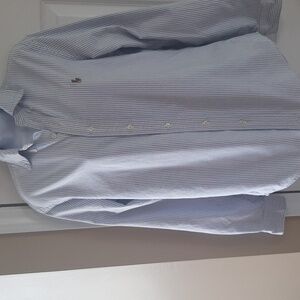 EUC Ralph Lauren Oxford button down womens size small blue white polo logo